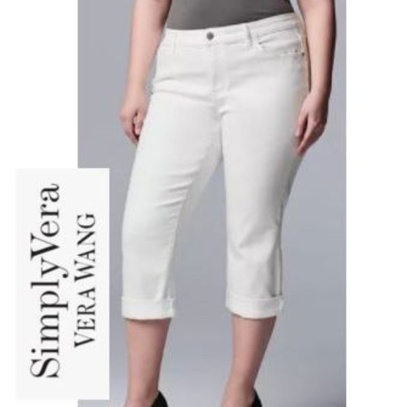 Simply Vera Vera Wang | Jeans | Simply Vera Vera Wang Roll Cuff White ...